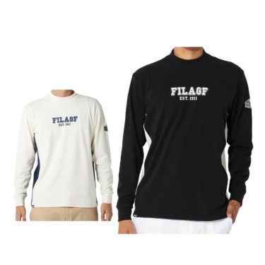 フィラ FILA　メンズ 配色切替 長袖 モックネック シャツ 784-511　2024年モデル 詳細1