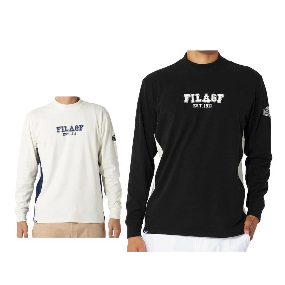 フィラ FILA　メンズ 配色切替 長袖 モックネック シャツ 784-511　2024年モデル 詳細1