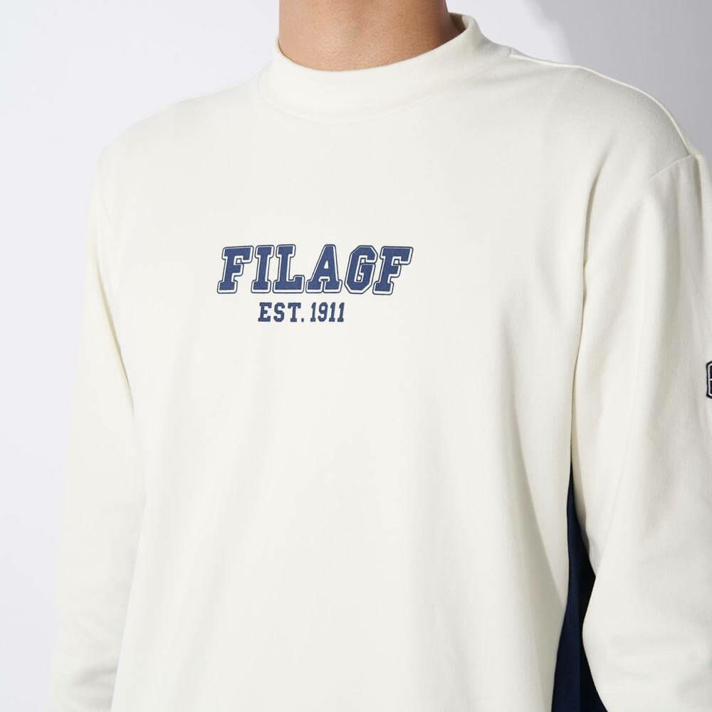 フィラ FILA　メンズ 配色切替 長袖 モックネック シャツ 784-511　2024年モデル 詳細9