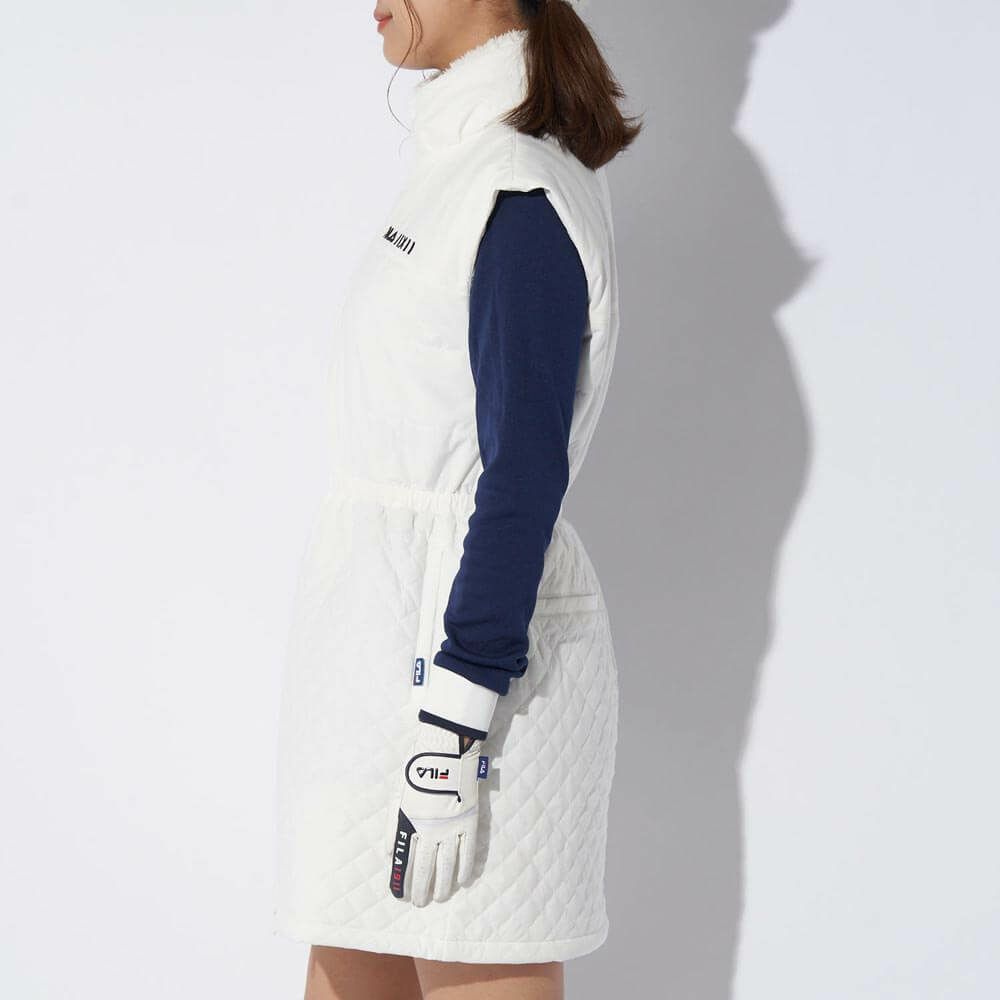 フィラ FILA　レディース 中綿 フルジップ ノースリーブ ワンピース 794-242　2024年モデル 詳細2