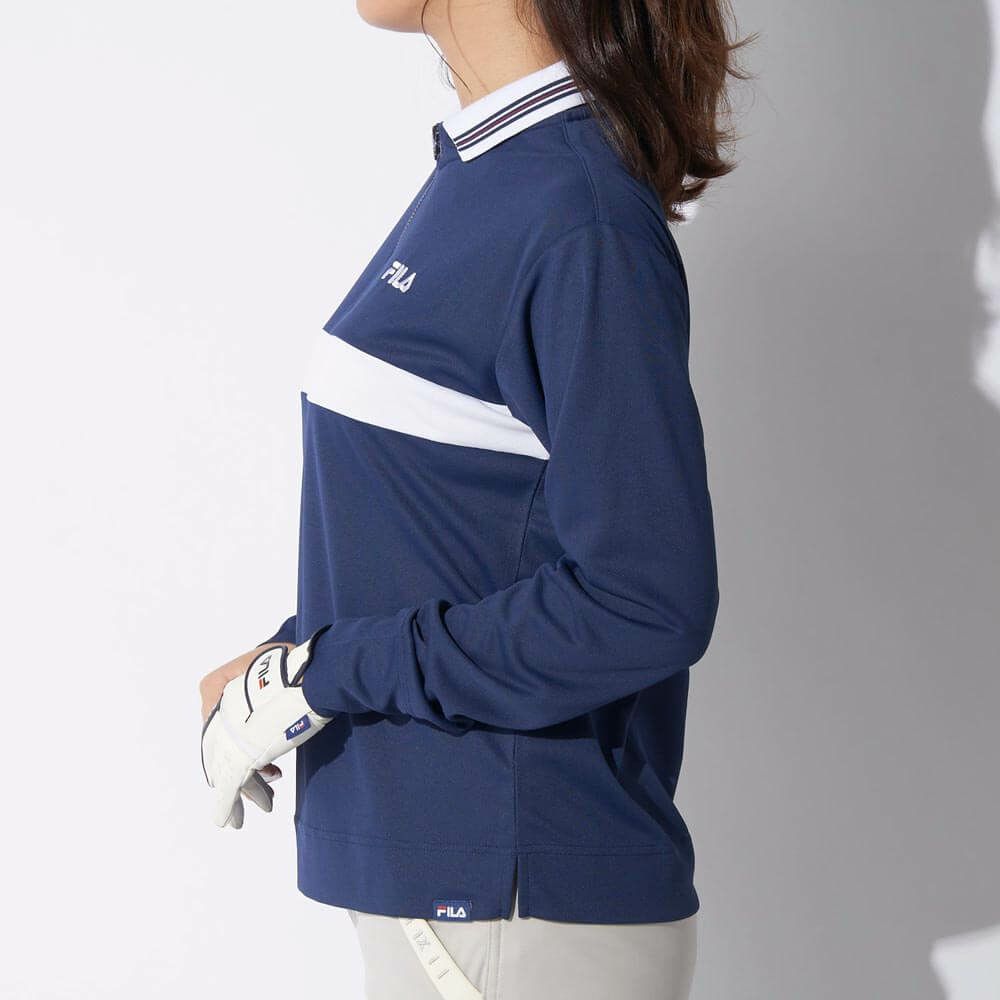 フィラ FILA　レディース 配色切替 長袖 ハーフジップ シャツ 794-502　2024年モデル 詳細3