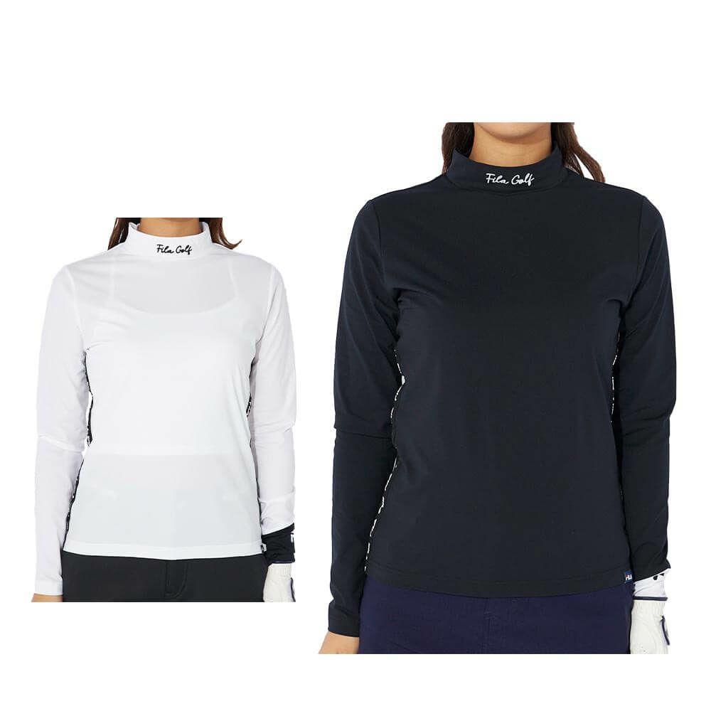 フィラ FILA　レディース ロゴテープ ストレッチ 長袖 モックネック シャツ 794-545　2024年モデル