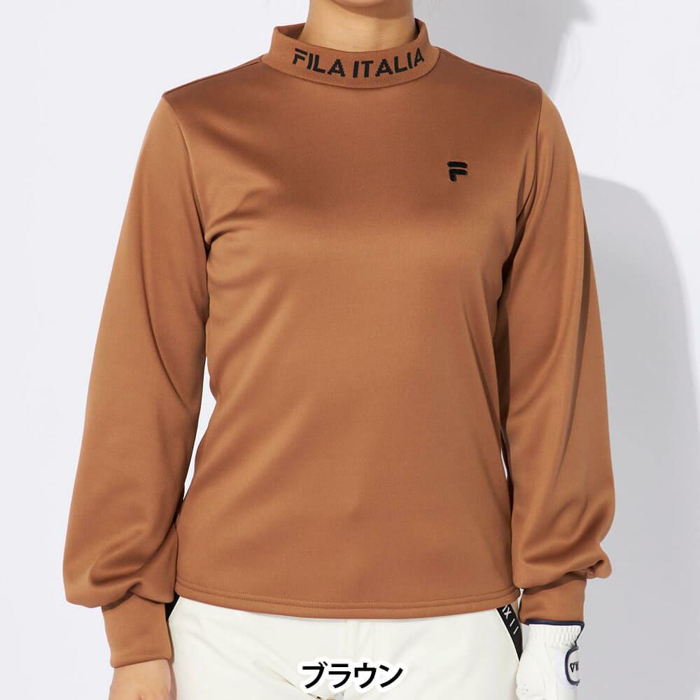 フィラ FILA　レディース リブ衿 長袖 モックネック シャツ 794-560　2024年モデル ブラウン