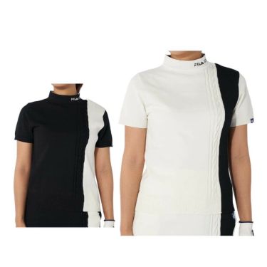 フィラ FILA　レディース バイカラー 編地切替 半袖 ニット セーター 794-640　2024年モデル 詳細1