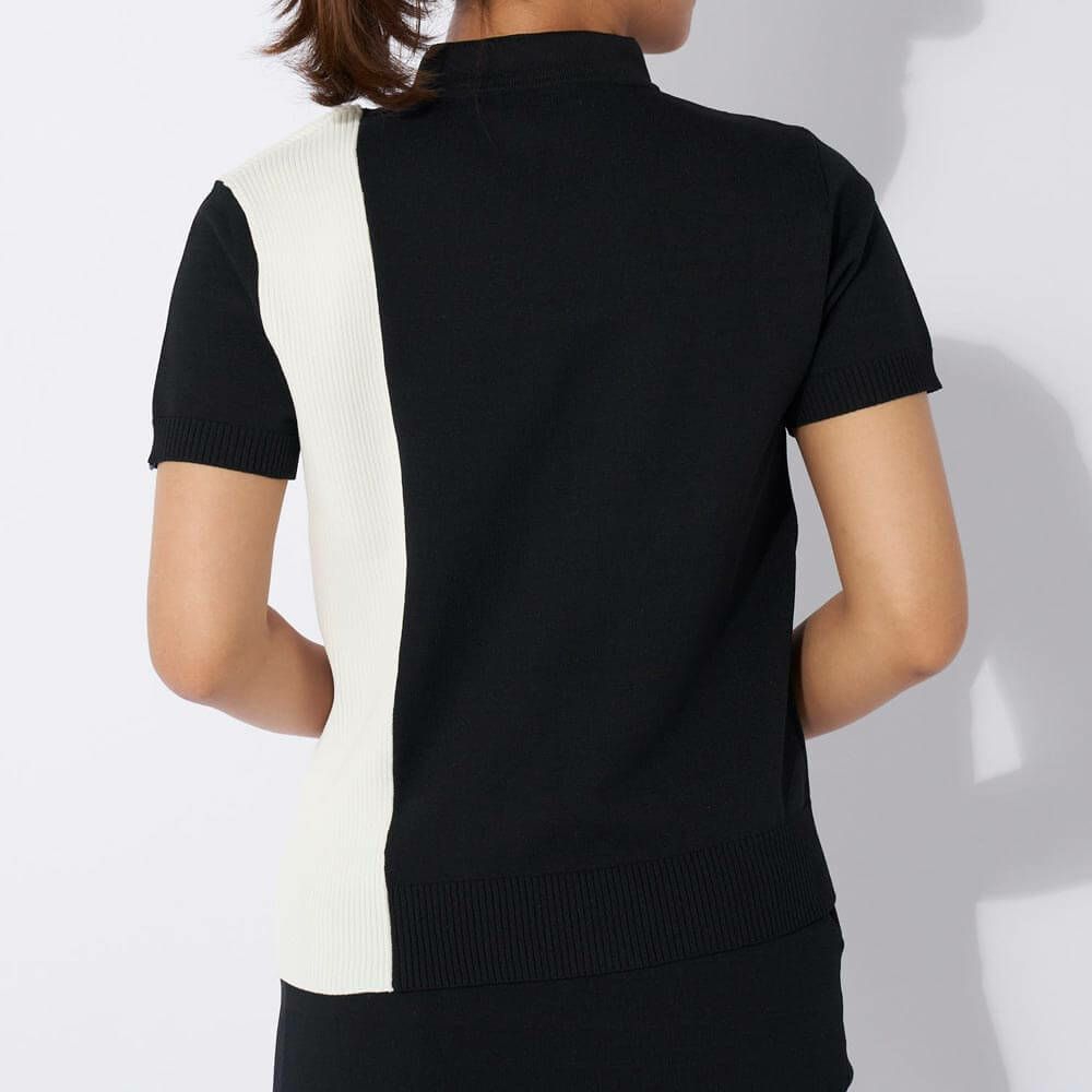 フィラ FILA　レディース バイカラー 編地切替 半袖 ニット セーター 794-640　2024年モデル 詳細2