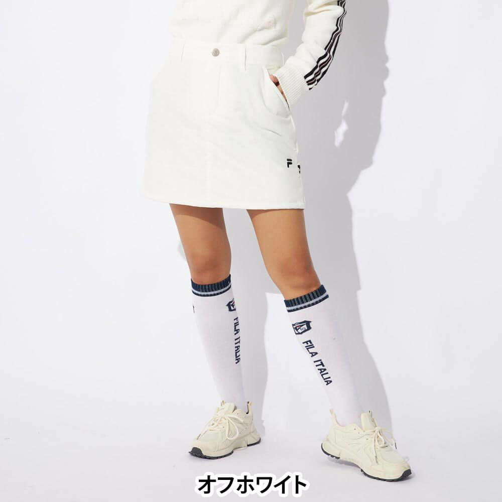 フィラ FILA　レディース 撥水 4WAYストレッチ 裾ニット 中綿 スカート 794-342　2024年モデル オフホワイト