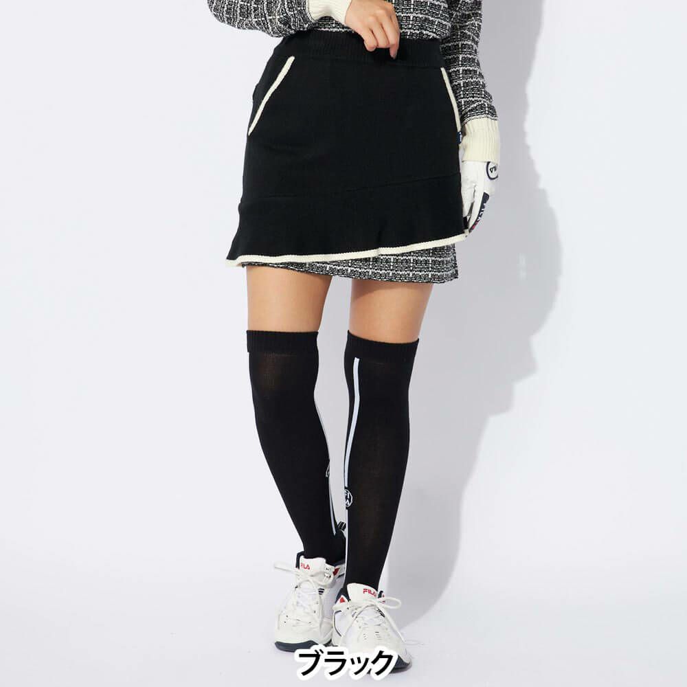 フィラ FILA　レディース ニット スカート 794-363　2024年モデル ブラック