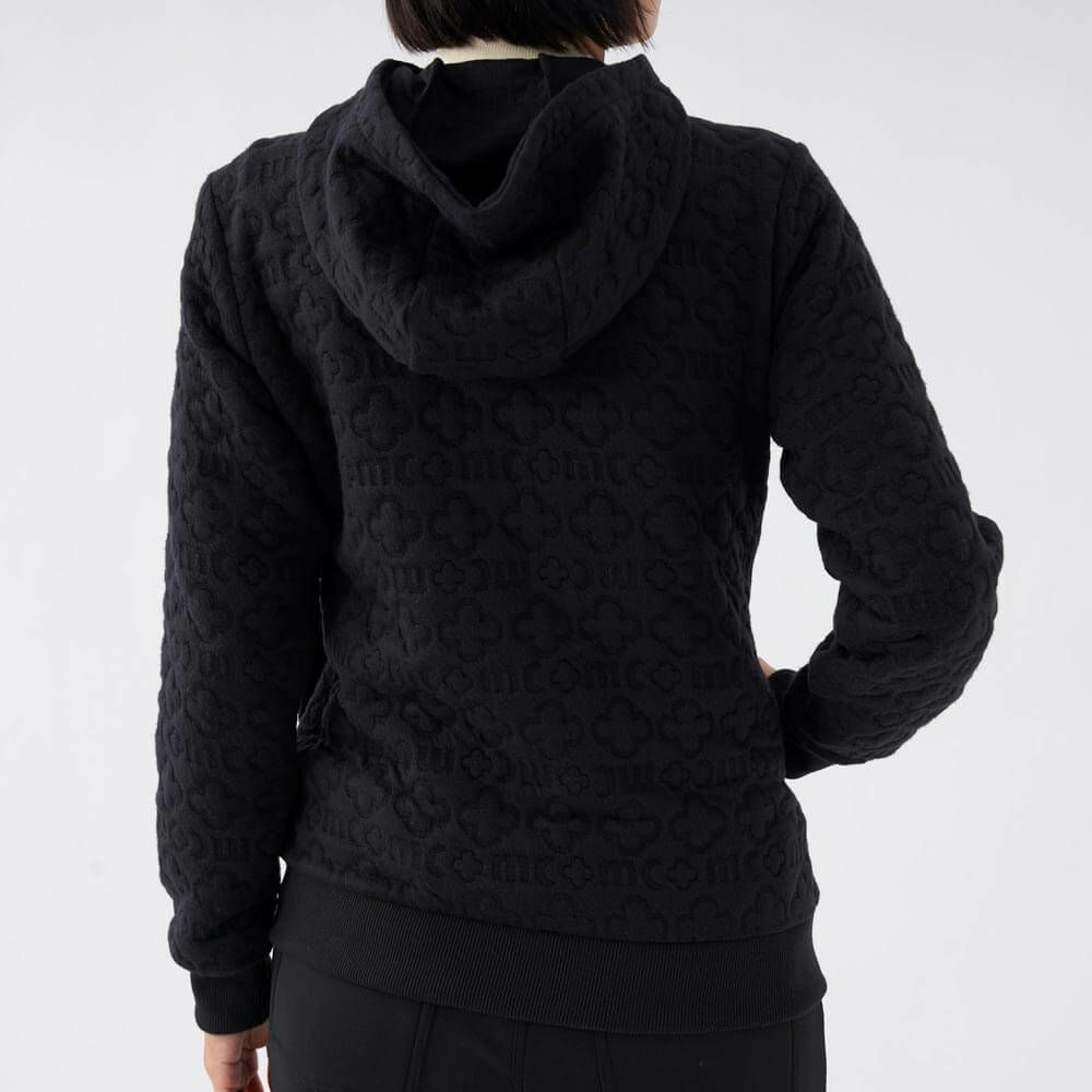 マリクレール marie claire　レディース キルト 長袖 フルジップ パーカー 733-200 ブラック 詳細2