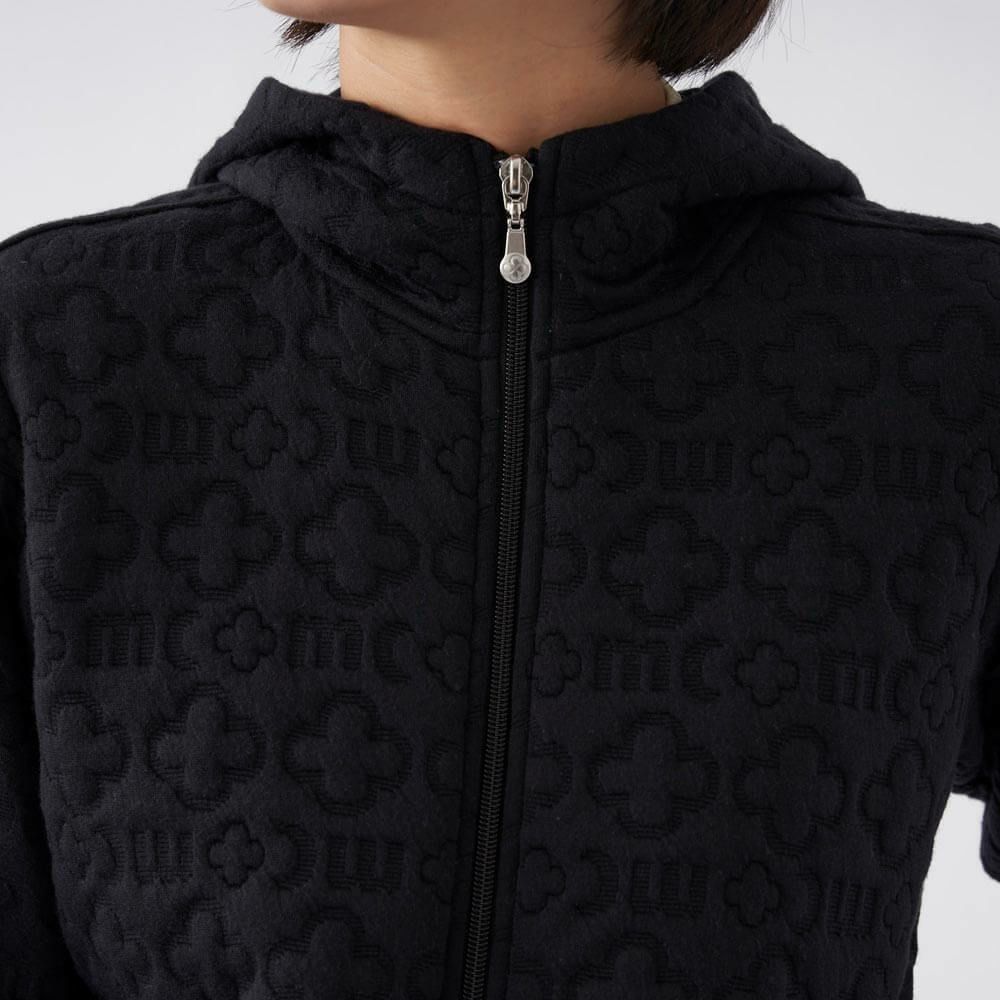 マリクレール marie claire　レディース キルト 長袖 フルジップ パーカー 733-200 ブラック 詳細4