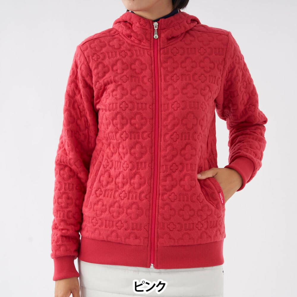 マリクレール marie claire　レディース キルト 長袖 フルジップ パーカー 733-200 ピンク 詳細1