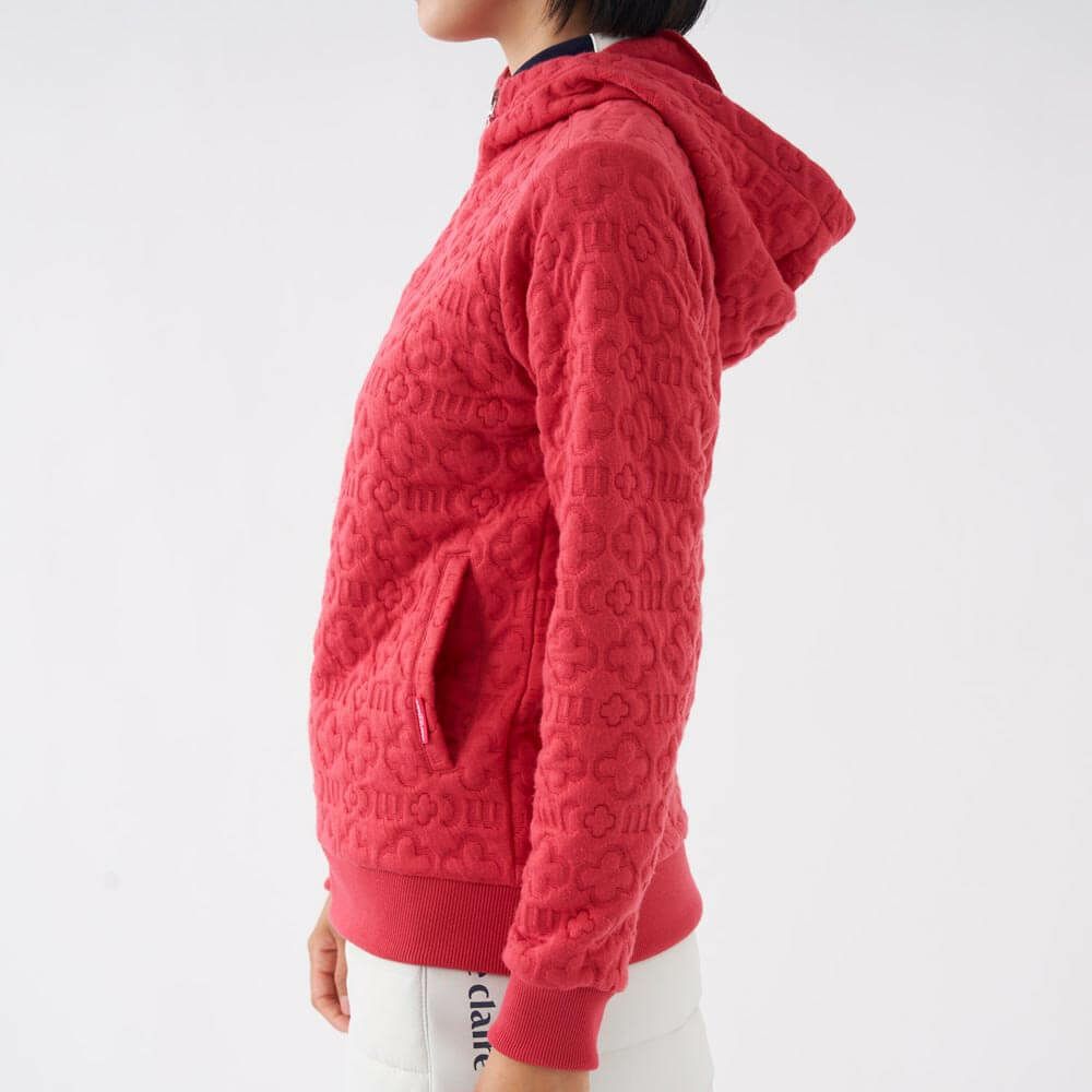 マリクレール marie claire　レディース キルト 長袖 フルジップ パーカー 733-200 ピンク 詳細3