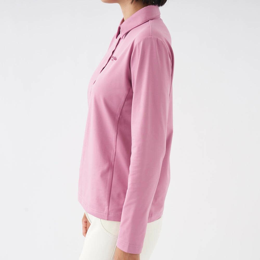 マリクレール marie claire　レディース 裏起毛 長袖 ポロシャツ 733-571 ピンク 詳細2