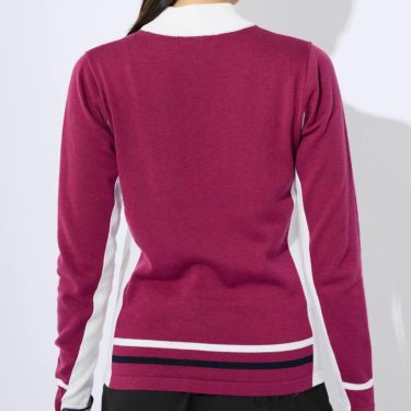 マリクレール marie claire　レディース 配色切替 長袖 ハイネック セーター 733-700 ピンク 詳細1