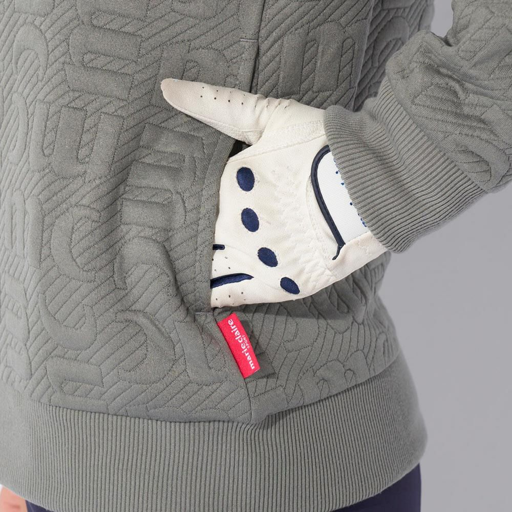 マリクレール marie claire　レディース 長袖 フルジップ ハイネック ブルゾン 734-222　2024年モデル グレー 詳細4