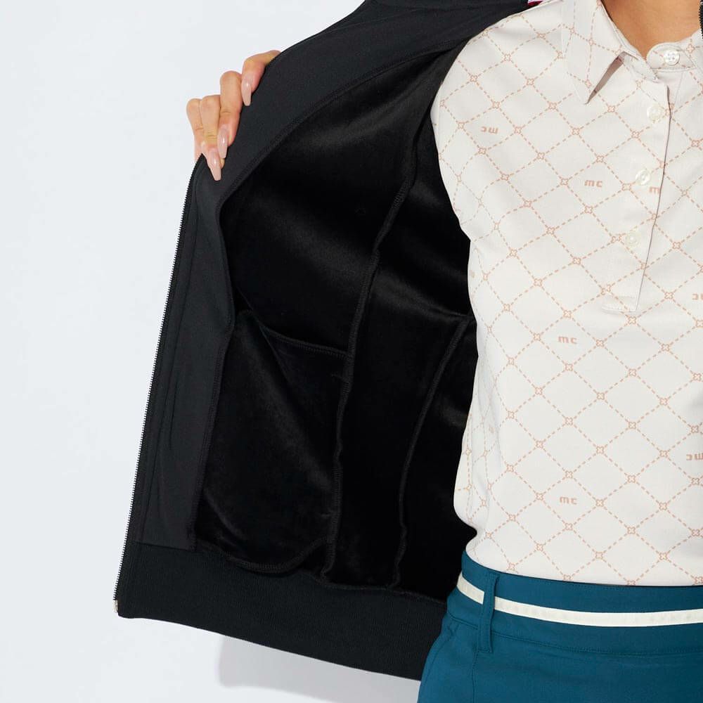 マリクレール marie claire　レディース ブロック柄 長袖 フルジップ ブルゾン 734-223　2024年モデル ブラック 詳細7