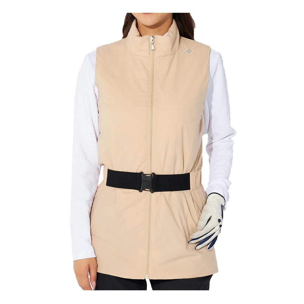 マリクレール marie claire　レディース 薄中綿 チュニック ベスト 734-227　2024年モデル ライトベージュ