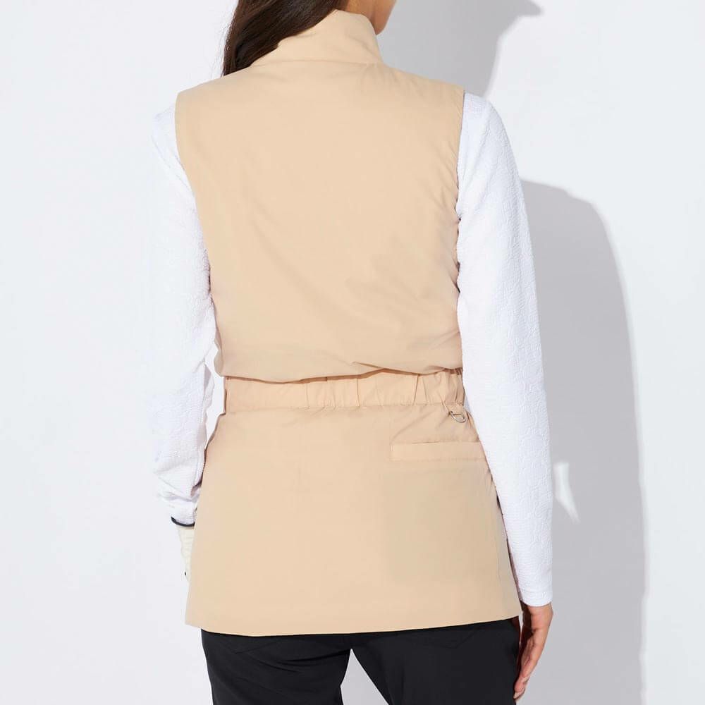 マリクレール marie claire　レディース 薄中綿 チュニック ベスト 734-227　2024年モデル ライトベージュ 画像2(ALT)