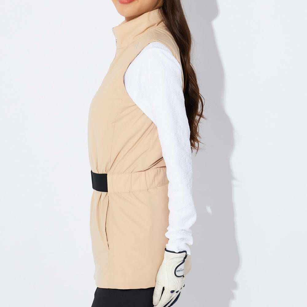 マリクレール marie claire　レディース 薄中綿 チュニック ベスト 734-227　2024年モデル ライトベージュ 画像2(ALT)