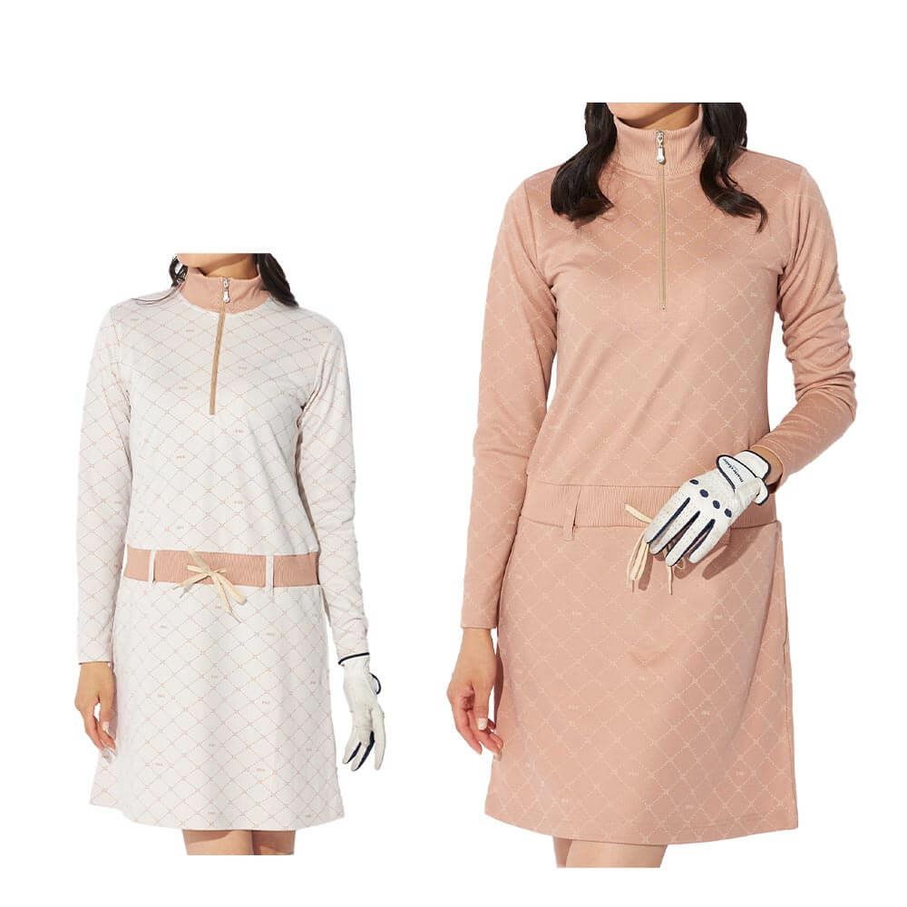 マリクレール marie claire　レディース 長袖 ハーフジップ ワンピース 734-427Y　2024年モデル