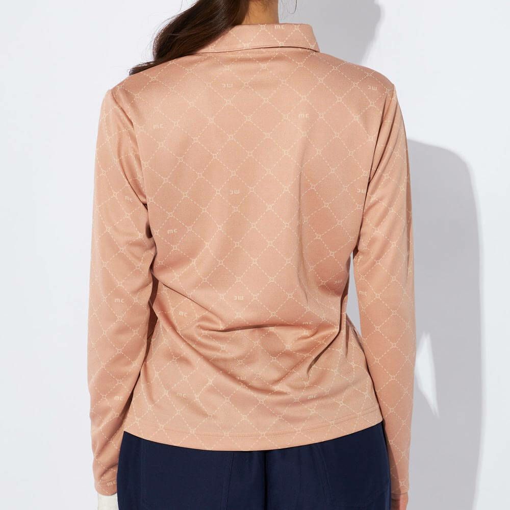 マリクレール marie claire　レディース ロゴジャガード 長袖 ポロシャツ 734-525　2024年モデル 詳細1 画像2(ALT)