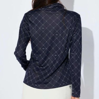 マリクレール marie claire　レディース ロゴジャガード 長袖 ポロシャツ 734-525　2024年モデル 詳細1 画像2(ALT)