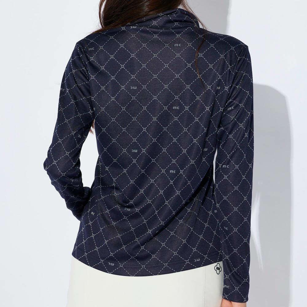 マリクレール marie claire　レディース ロゴジャガード 長袖 ポロシャツ 734-525　2024年モデル 詳細1 画像2(ALT)