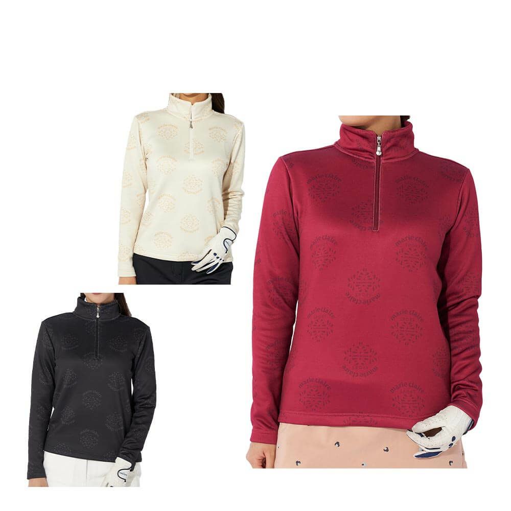 マリクレール marie claire　レディース 裏起毛 長袖 ハーフジップ シャツ 734-536　2024年モデル