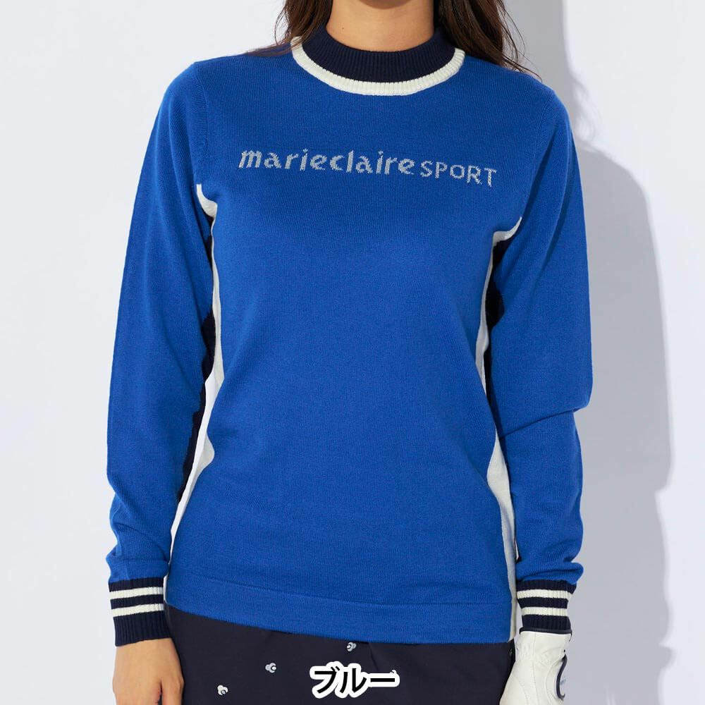 マリクレール marie claire　レディース 配色切替 長袖 モックネック セーター 734-720　2024年モデル 詳細1 画像2(ALT)