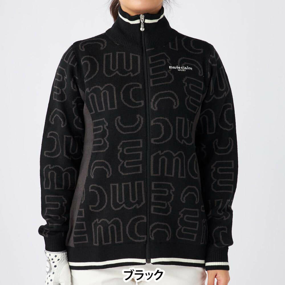マリクレール marie claire　レディース ロゴジャガード 長袖 フルジップ セーター 734-723　2024年モデル 詳細1 画像2(ALT)