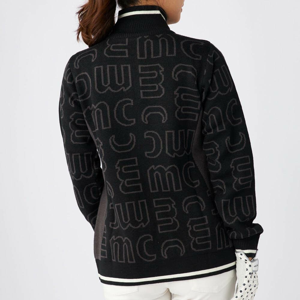 マリクレール marie claire　レディース ロゴジャガード 長袖 フルジップ セーター 734-723　2024年モデル 詳細1 画像2(ALT)