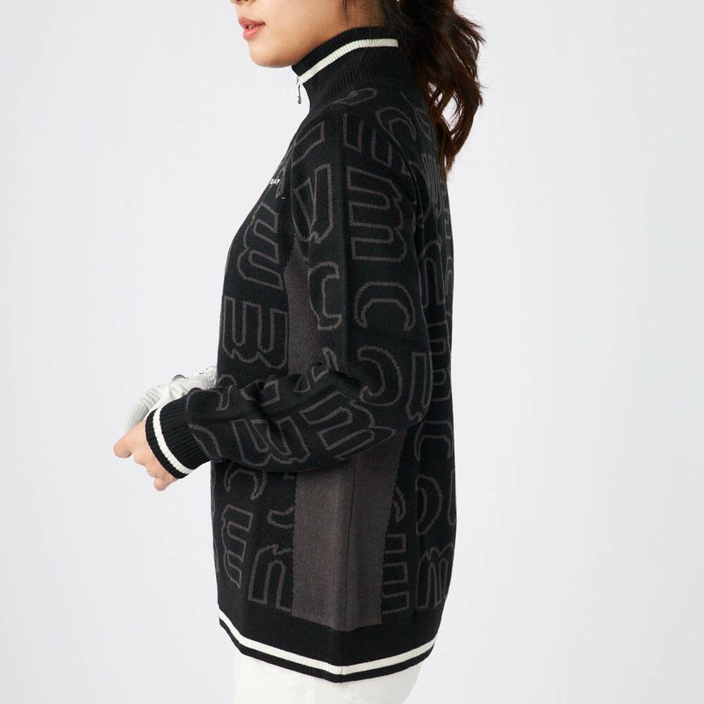 マリクレール marie claire　レディース ロゴジャガード 長袖 フルジップ セーター 734-723　2024年モデル 詳細1 画像2(ALT)