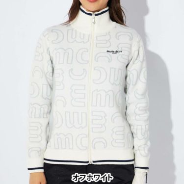マリクレール marie claire　レディース ロゴジャガード 長袖 フルジップ セーター 734-723　2024年モデル 詳細1 画像2(ALT)