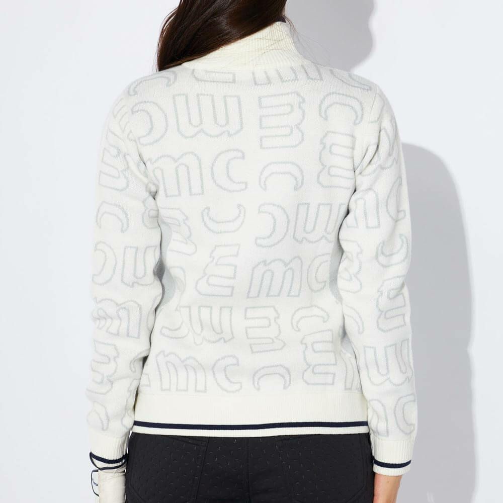 マリクレール marie claire　レディース ロゴジャガード 長袖 フルジップ セーター 734-723　2024年モデル 詳細1 画像2(ALT)