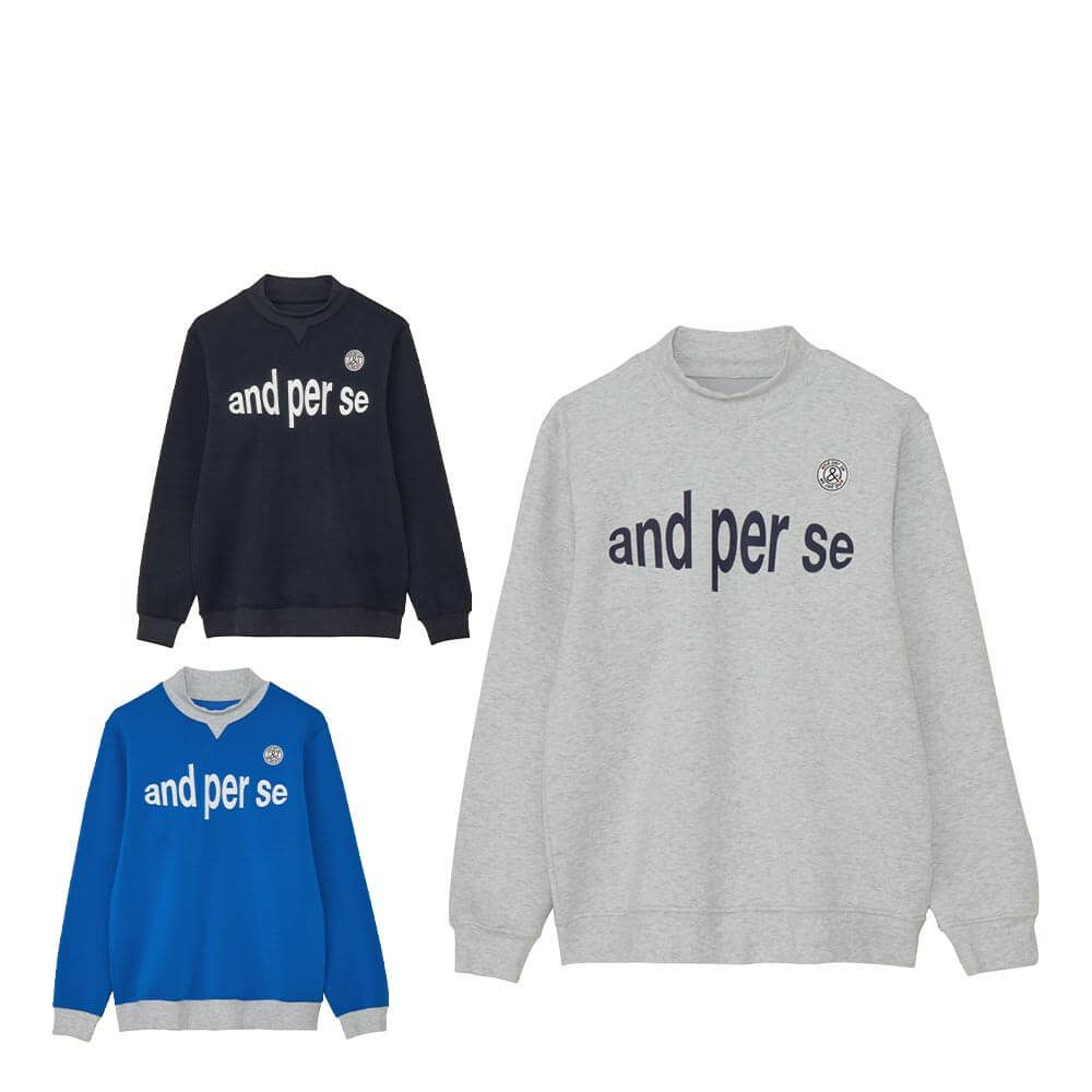 アンパスィ and per se　メンズ ダンボールニット 長袖 モックネック プルオーバー AMF6205J1　2025年モデル 詳細1