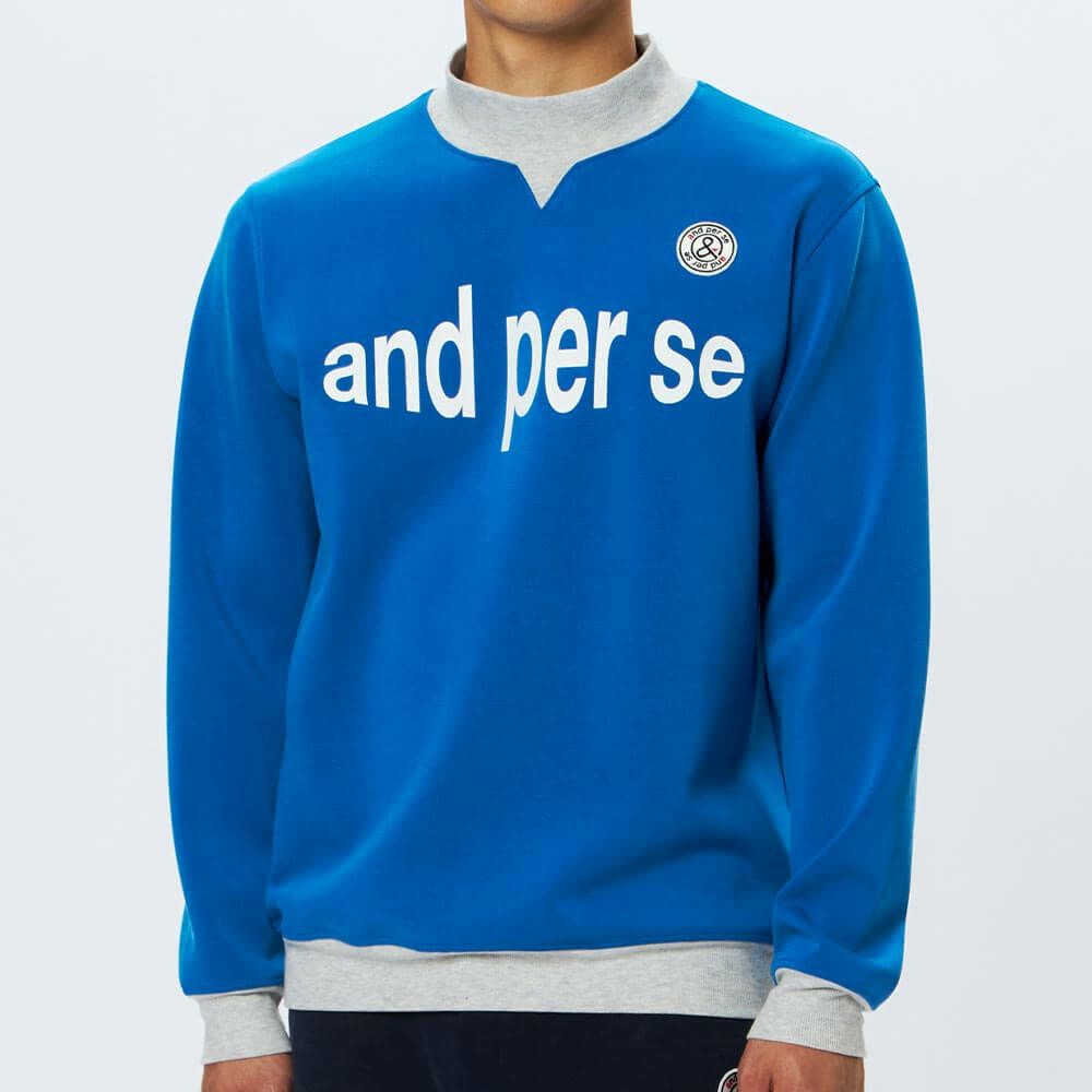 アンパスィ and per se　メンズ ダンボールニット 長袖 モックネック プルオーバー AMF6205J1　2025年モデル 画像2(ALT)