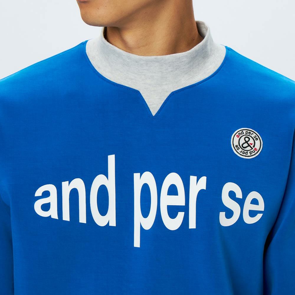 アンパスィ and per se　メンズ ダンボールニット 長袖 モックネック プルオーバー AMF6205J1　2025年モデル 画像2(ALT)