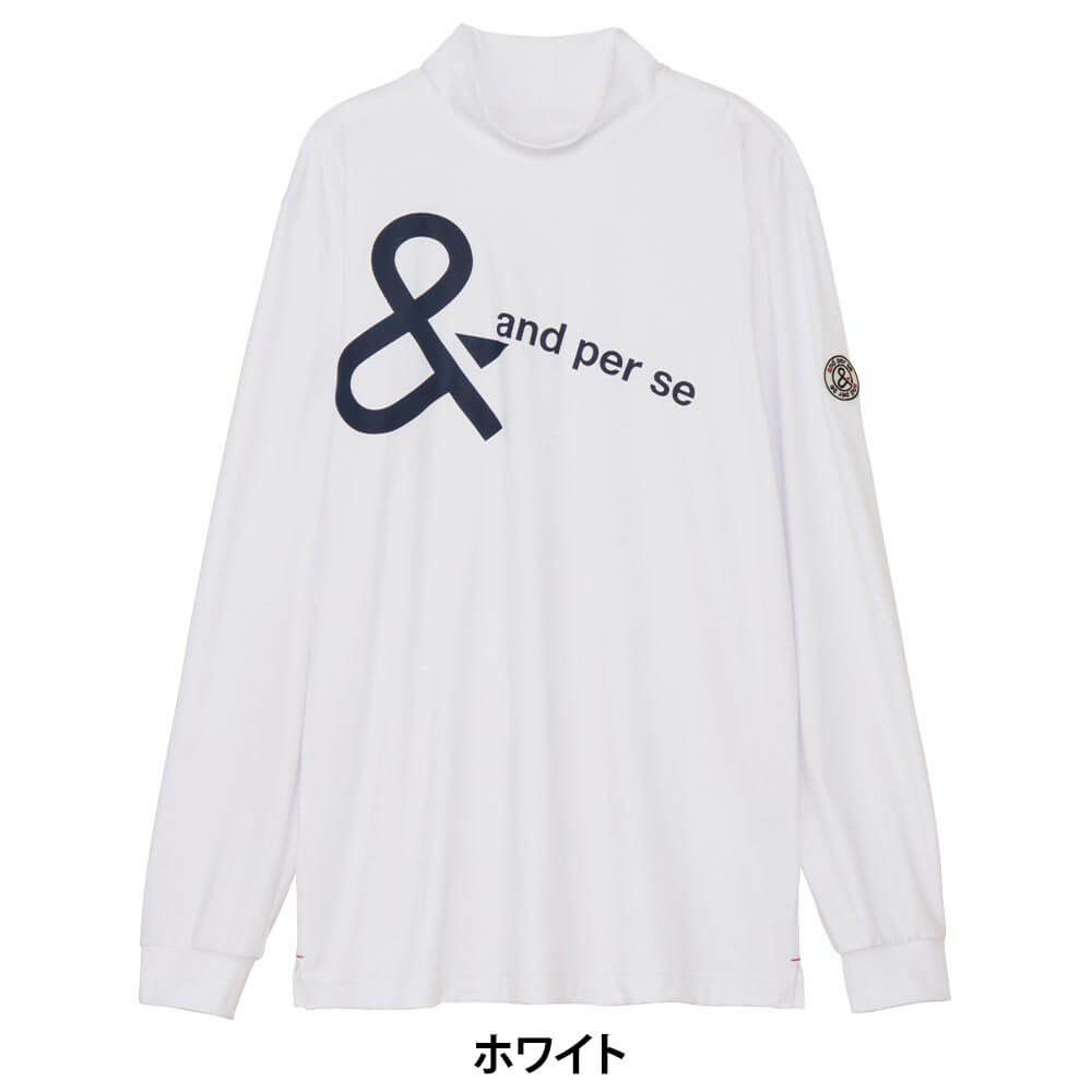 アンパスィ and per se　メンズ ロゴプリント 長袖 モックネック シャツ AMF9225W2　2025年モデル 画像2(ALT)