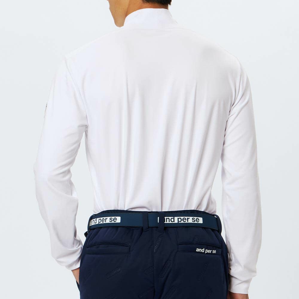アンパスィ and per se　メンズ ロゴプリント 長袖 モックネック シャツ AMF9225W2　2025年モデル 画像2(ALT)