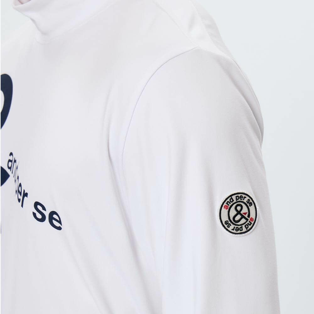 アンパスィ and per se　メンズ ロゴプリント 長袖 モックネック シャツ AMF9225W2　2025年モデル 画像2(ALT)