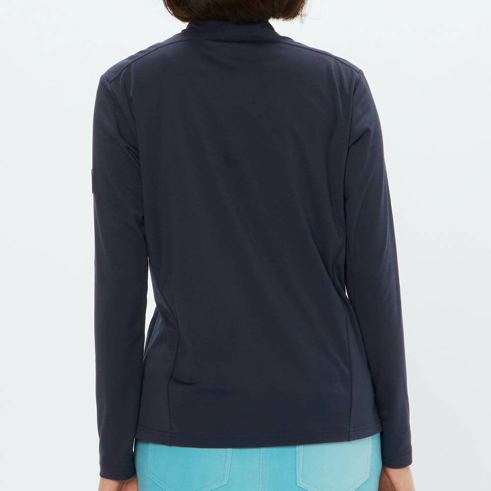 アンパスィ and per se　レディース ストレッチ ロゴプリント 長袖 モックネック シャツ AFF9225W2　2025年モデル 画像2(ALT)