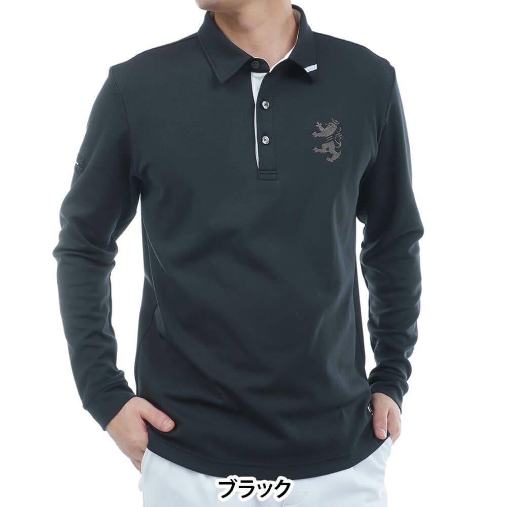 アドミラル Admiral　メンズ カラタッチ 長袖 ポロシャツ ADMA555　2025年モデル ブラック