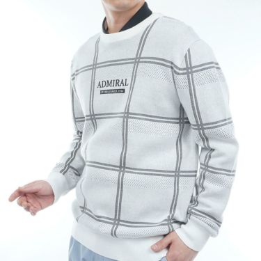 アドミラル Admiral　メンズ ウィンドウペン 長袖 クルーネック セーター ADMA558　2025年モデル 詳細3