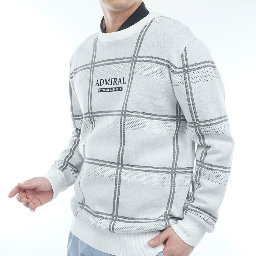 アドミラル Admiral　メンズ ウィンドウペン 長袖 クルーネック セーター ADMA558　2025年モデル 詳細3