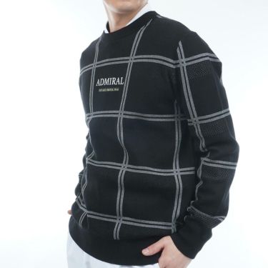 アドミラル Admiral　メンズ ウィンドウペン 長袖 クルーネック セーター ADMA558　2025年モデル 詳細10