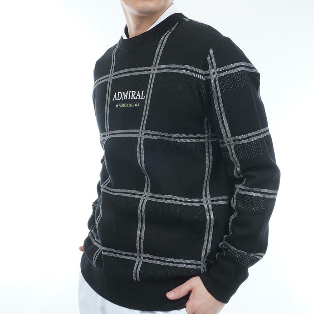 アドミラル Admiral　メンズ ウィンドウペン 長袖 クルーネック セーター ADMA558　2025年モデル 詳細10
