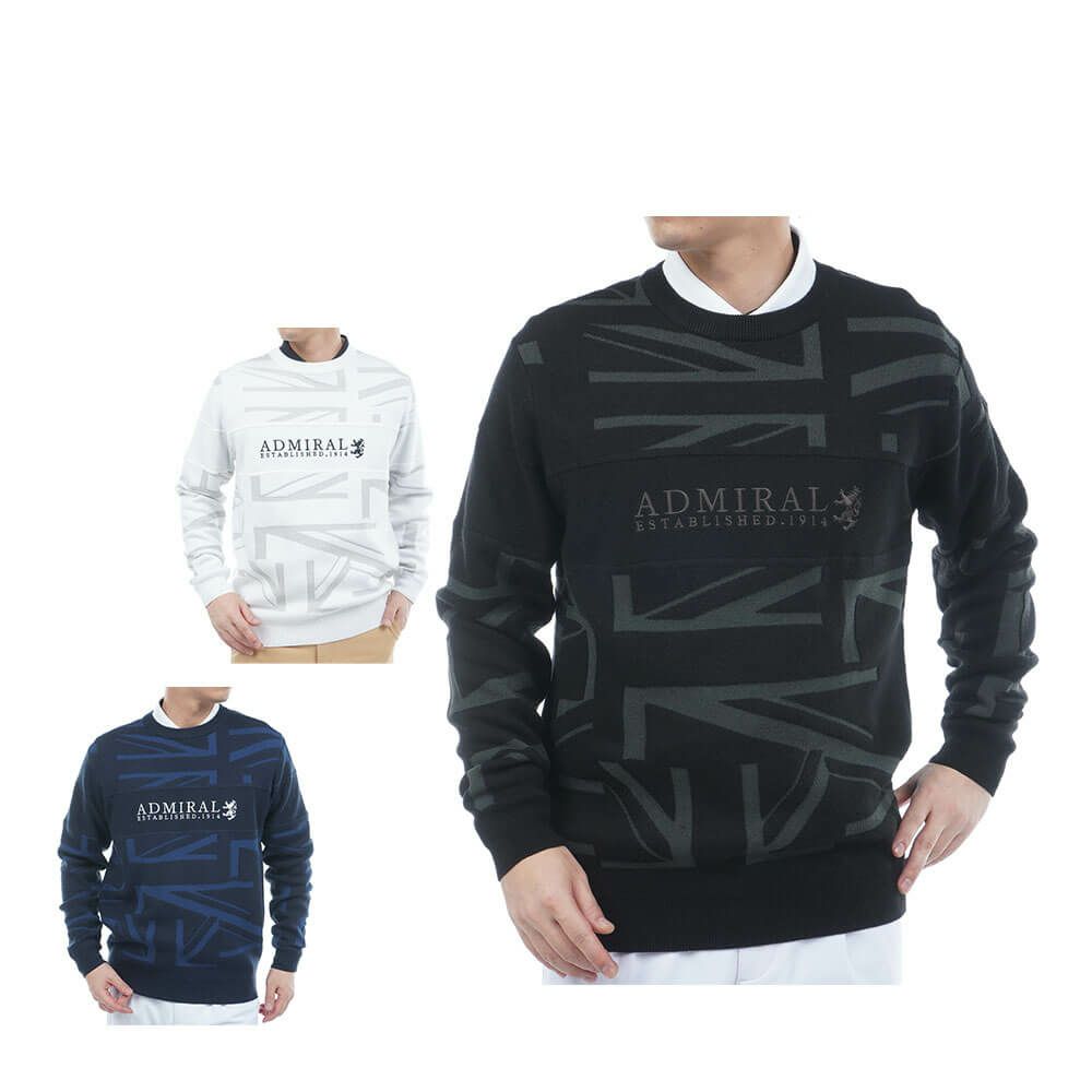 アドミラル Admiral　メンズ UJジャガード 長袖 クルーネック セーター ADMA564　2025年モデル