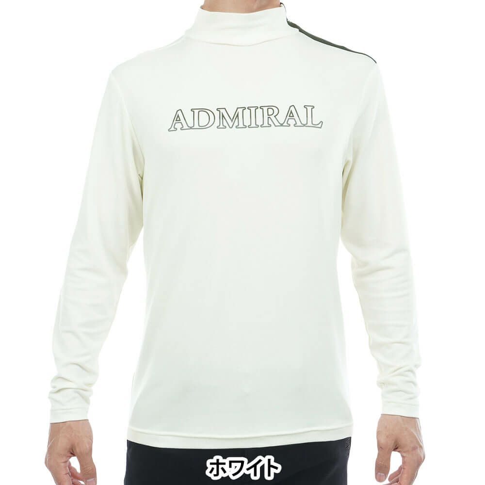 アドミラル Admiral　メンズ スエード起毛 長袖 ハイネック シャツ ADMA575　2025年モデル ホワイト