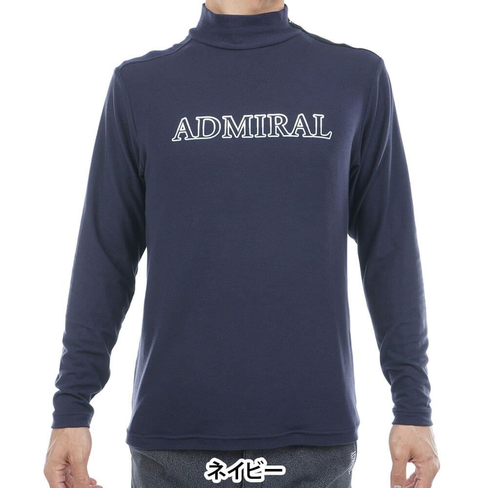 アドミラル Admiral　メンズ スエード起毛 長袖 ハイネック シャツ ADMA575　2025年モデル ネイビー