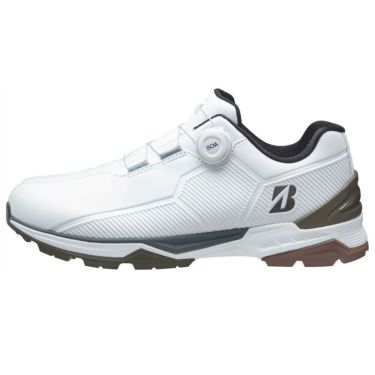 ブリヂストン  ゼロ・スパイク バイター ワイド ボア メンズ スパイクレス ゴルフシューズ SH2507 WL ホワイト/オリーブ　2025年モデル 詳細1