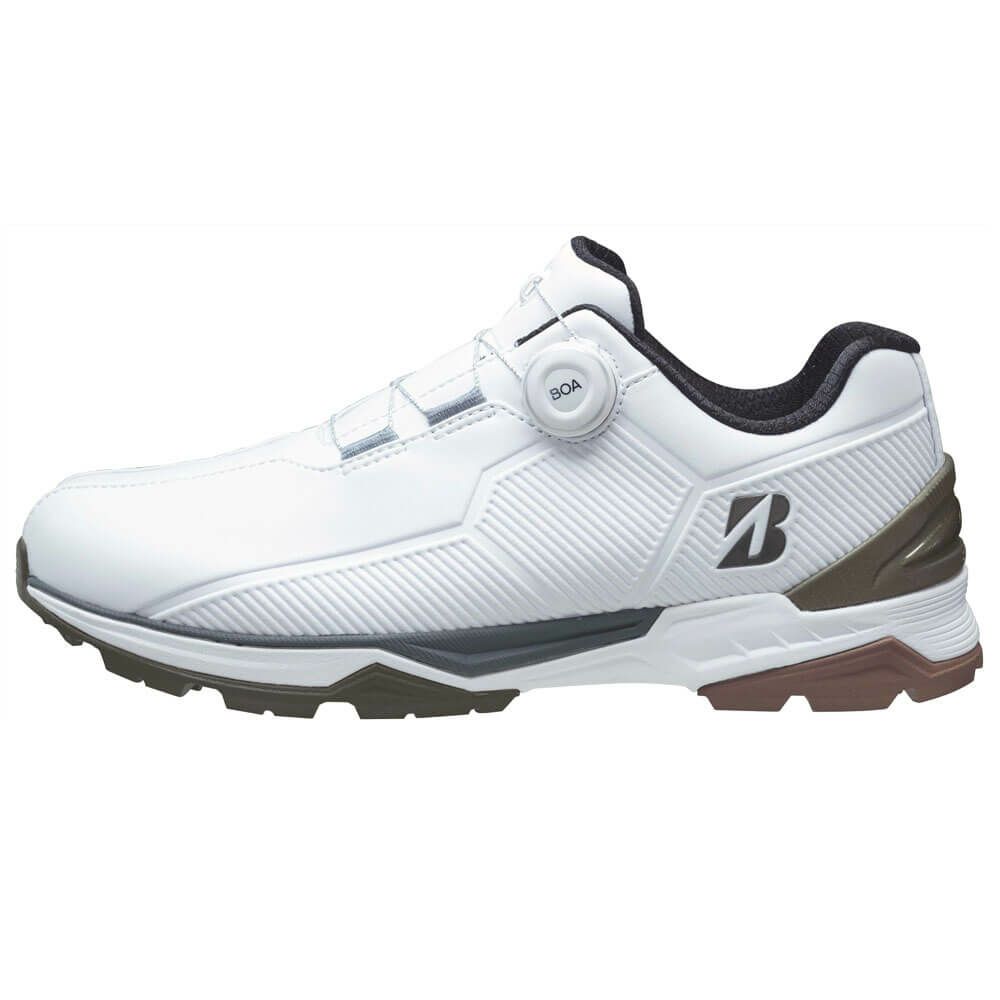 ブリヂストン  ゼロ・スパイク バイター ワイド ボア メンズ スパイクレス ゴルフシューズ SH2507 WL ホワイト/オリーブ　2025年モデル 詳細1